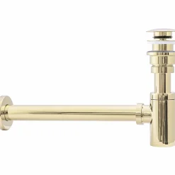 Siphon de lavabo + bonde Rea Gold