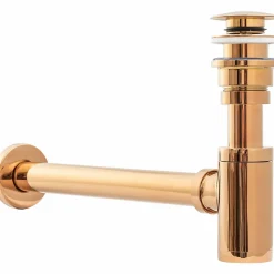 Siphon de lavabo + bonde Rea Rose Gold