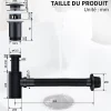 Siphon de Lavabo avec Bonde Pop Up Universel Noir Mat en Acier Inox et Laiton pour Salle de Bain