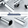 Siphon de Lavabo en Acier Inox Hauteur Reglable Set de Siphon G1 1 4 pour Vasque et Lavabo