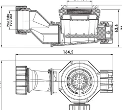Siphon de lavabo Ondée Zen H.63.6 x ø32 mm