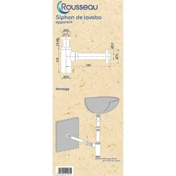 Siphon de lavabo réglable laiton 70mm Rousseau