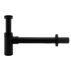 Siphon lavabo design finition noir mat