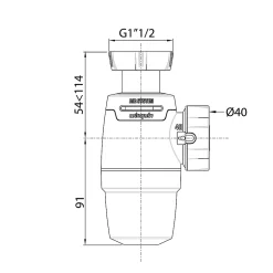 Siphon Neo « Air » pour vasque 40mm Wirquin