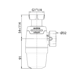 Siphon Neo « Air » pour vasque 32mm Wirquin