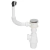 Siphon réglable blanc 32mm et trop-plein circulaire Wirquin