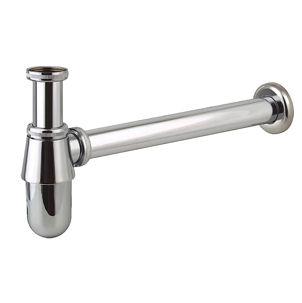 Siphon rond BOT avec finition chromée brillante en laiton Kibath