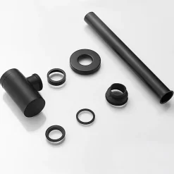 Siphon rond MIN avec finition NOIR mat en laiton Kibath