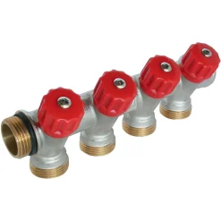 Somatherm For You - Collecteur de distribution 4 sorties, portée conique easy lock 3/4ek avec vannes