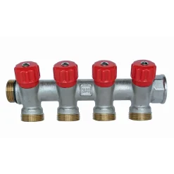 Somatherm For You - Collecteur de distribution 4 sorties, portée conique easy lock 3/4ek avec vannes