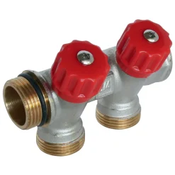 Somatherm For You - Collecteur de distribution 2 sorties, portée conique easy lock 3/4ek avec vannes
