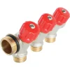 Somatherm For You - Collecteur de distribution 3 sorties à portée plate easy lock m15/21 avec vannes