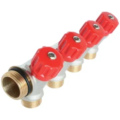 Somatherm For You - Collecteur de distribution 4 sorties à portée plate easy lock m15/21 avec vannes