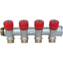 Somatherm For You - Collecteur de distribution 4 sorties à portée plate easy lock m15/21 avec vannes