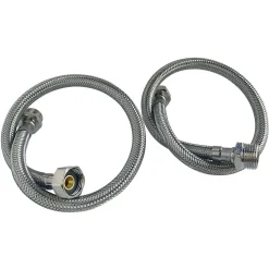 Somatherm For You - Lot de 2 flexibles sanitaires - Mâle 3/8 écrou tournant 3/8 - 300mm - DN8