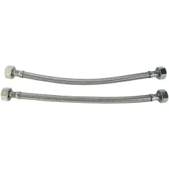 Somatherm For You - Lot de 2 flexibles sanitaires - Raccord 2 écrous tournants 1/2 - 500mm DN8