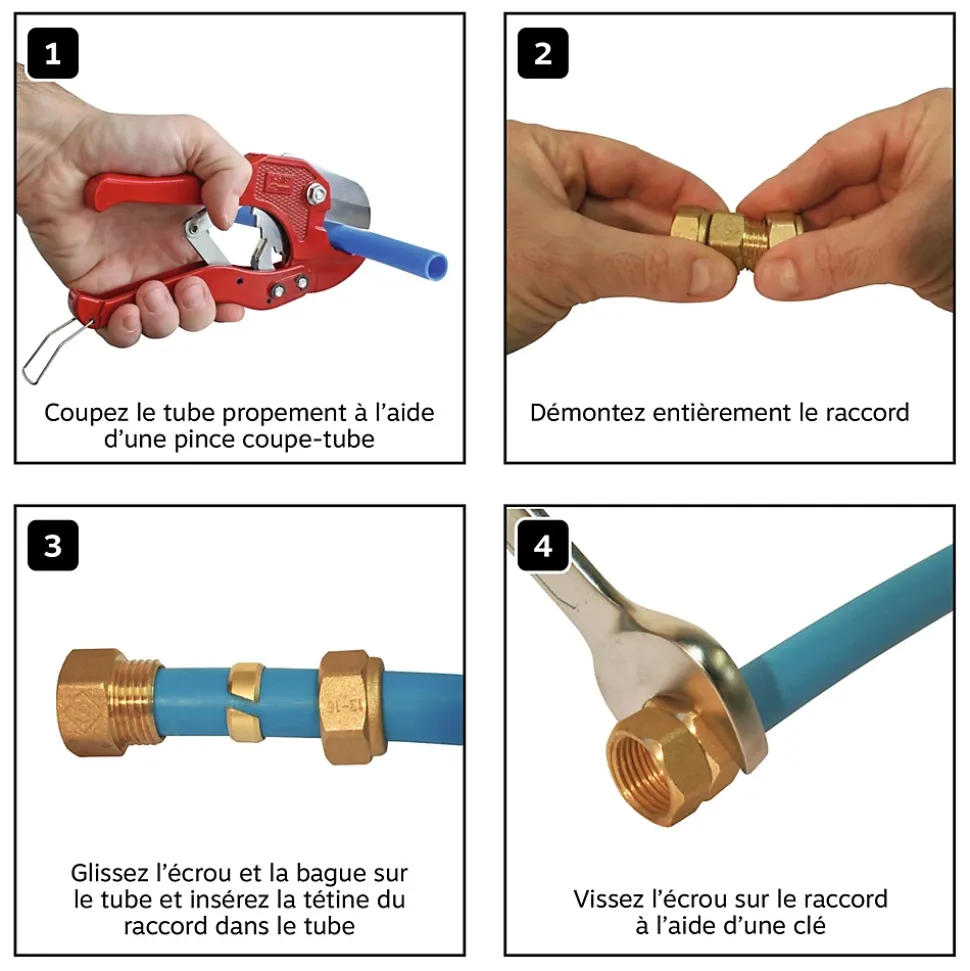 Somatherm For You - Raccord droit à visser pour tube PER diam 12 -Male 12/17 par lot de 5