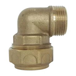 Somatherm For You - Raccord laiton coudé Serrage Extérieur pour tube PE diam 25 mm - Mâle 3/4