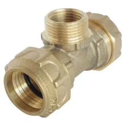 Somatherm For You - Raccord laiton Té Mâle 3/4 au centre Serrage Extérieur pour tube PE diam 25 mm
