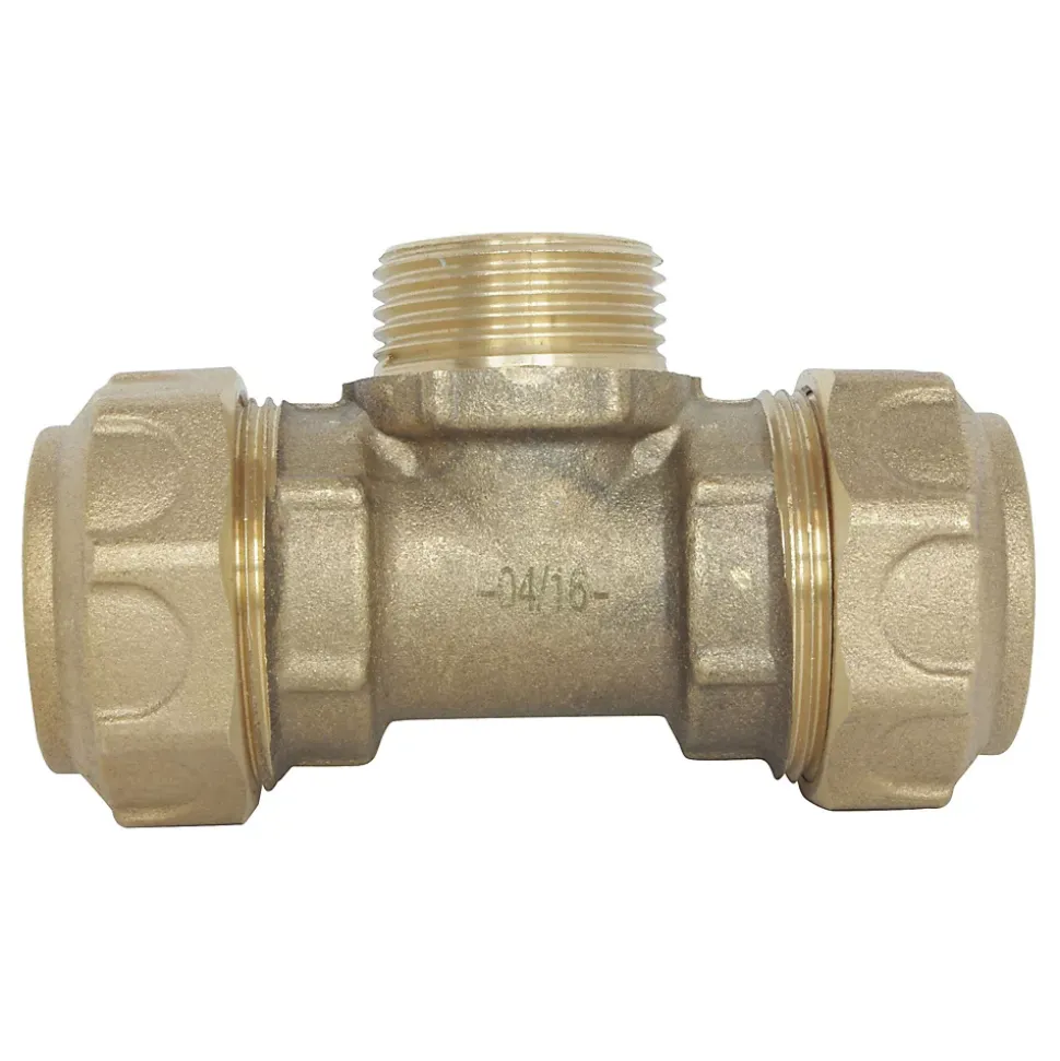 Somatherm For You - Raccord laiton Té Mâle 3/4 au centre Serrage Extérieur pour tube PE diam 25 mm