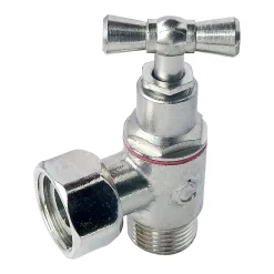 Somatherm For You - Robinet d'arrêt équerre à presse étoupe pour WC - 3/8 - Tête à clapet - nickelé