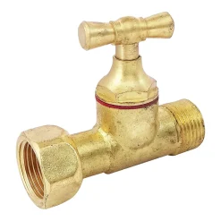 Somatherm For You - Robinet d'arrêt droit pour WC - 3/8 - Tête à clapet - Laiton brut