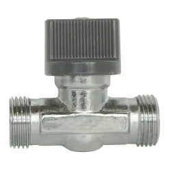 Somatherm For You - Robinet d'arrêt chromé droit 1/4 tour - double Mâle MM12/17 - En laiton Chromé