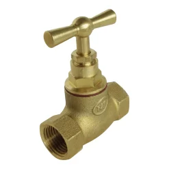 Somatherm For You - Robinet d'arrêt à visser double Femelle FF15/21 - En laiton brut