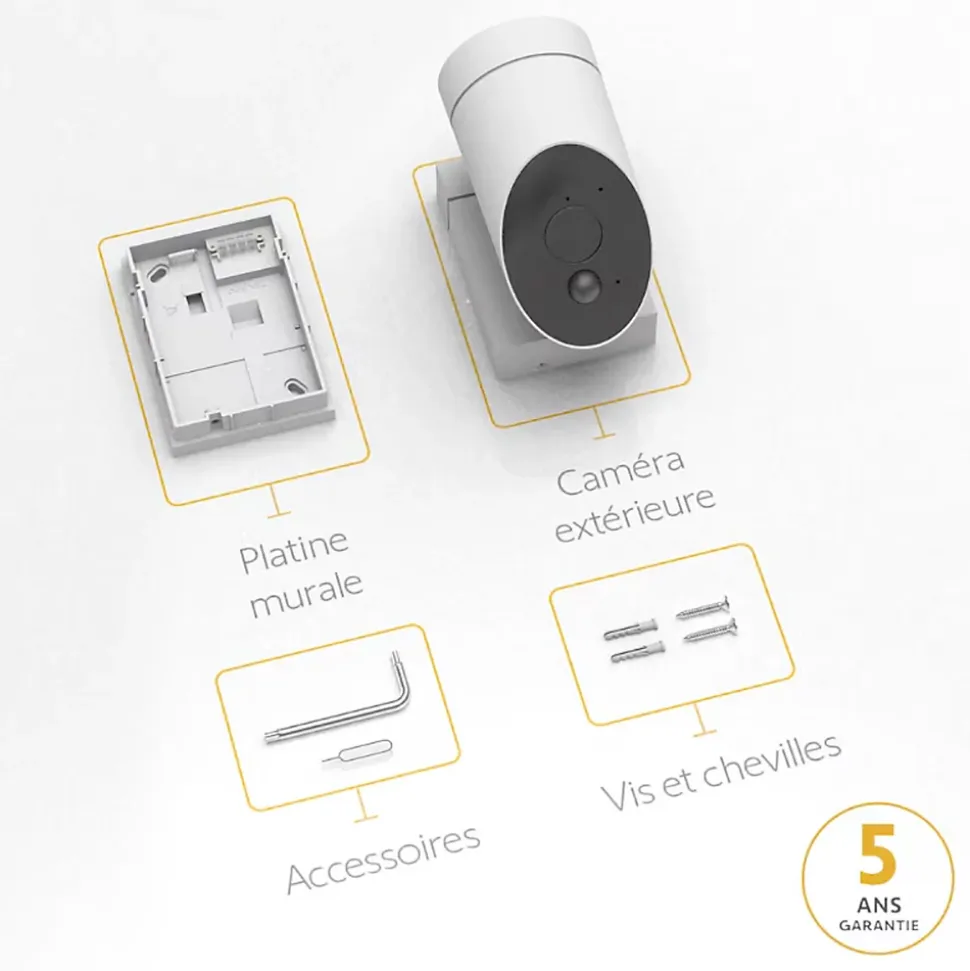Somfy 1875326 - Outdoor Camera 2 blanche - Caméra de surveillance extérieure wifi avec détection intelligente - 1080p Full HD - Sirène 110 dB