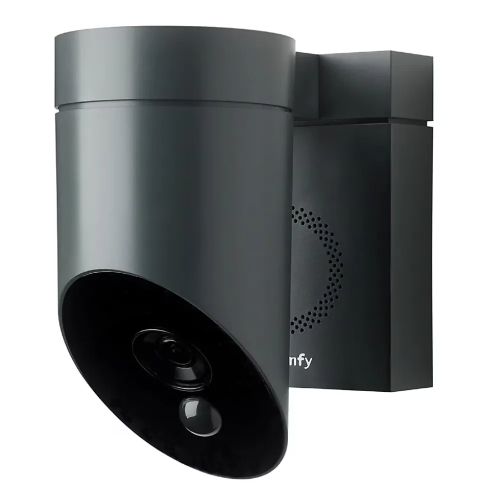 Somfy 1875326 - Outdoor Camera 2 grise - Caméra de surveillance extérieure wifi avec détection intelligente - 1080p Full HD - Sirène 110 dB