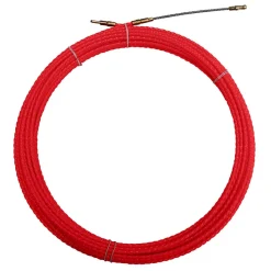Sonde tire-fils à câble hélicoïdal, rouge, diam. 4,2 mm, 20 mètres, avec bornes M5 interchangeables