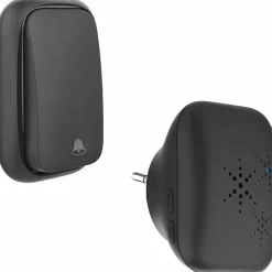 Sonnette d'extérieur sans fil sans batterie, étanche IP 68, humidité de la neige et de la pluie, noir