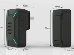 Sonnette extérieure sans fil étanche IP68, portée de 300 m, volume réglable sur 5 niveaux, 58 sonneries (noir)