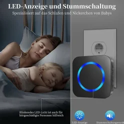 Sonnette électronique sans fil longue portée 300 m, étanche, avec récepteur extérieur enfichable