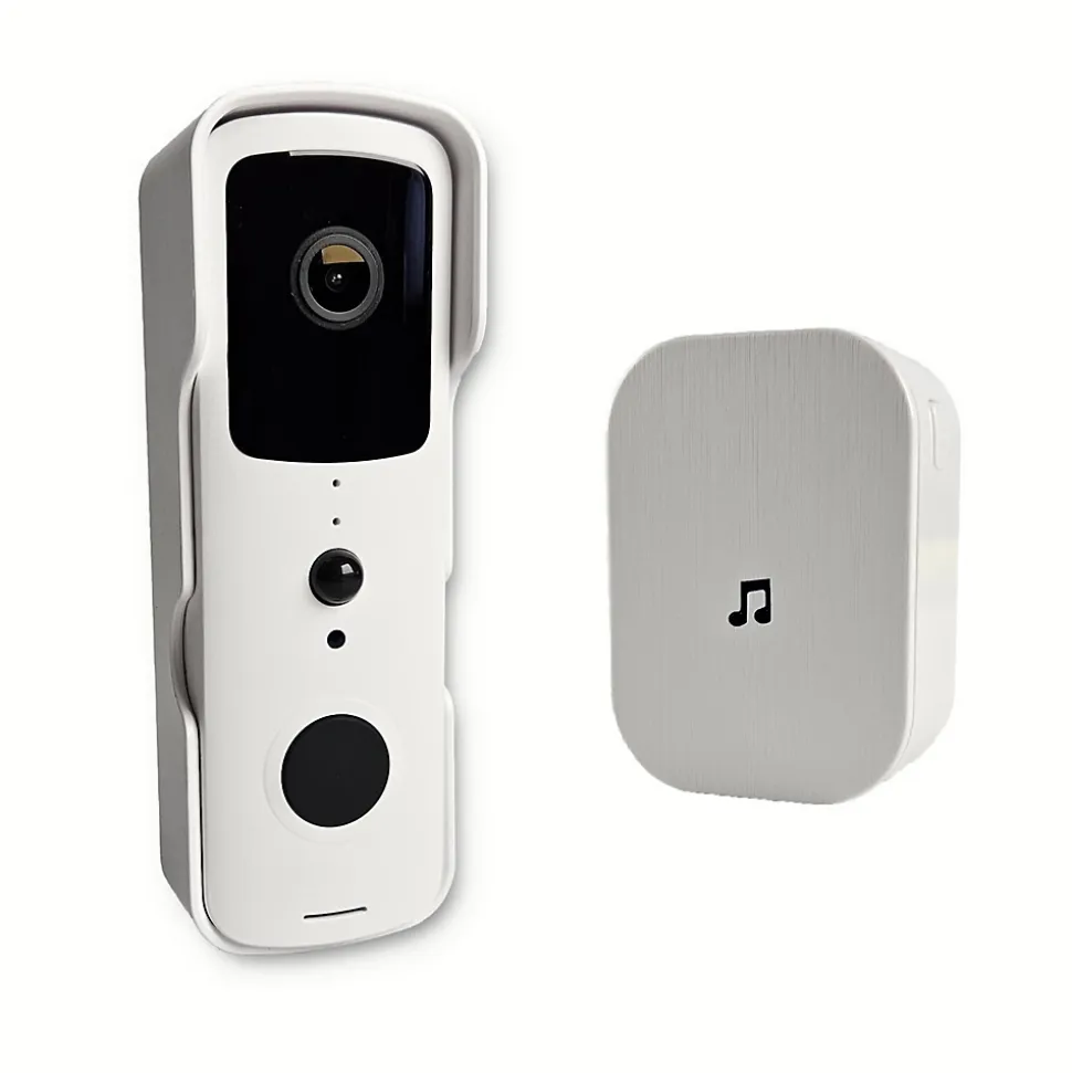 Sonnette portier HD SomLife app tuya smart life autonome sans fils alerte direct smartphone, vision nocture carillon fourni