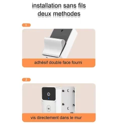 Sonnette portier SomLife app tuya smart life autonome sans fils alerte direct smartphone, vision nocture carillon fourni