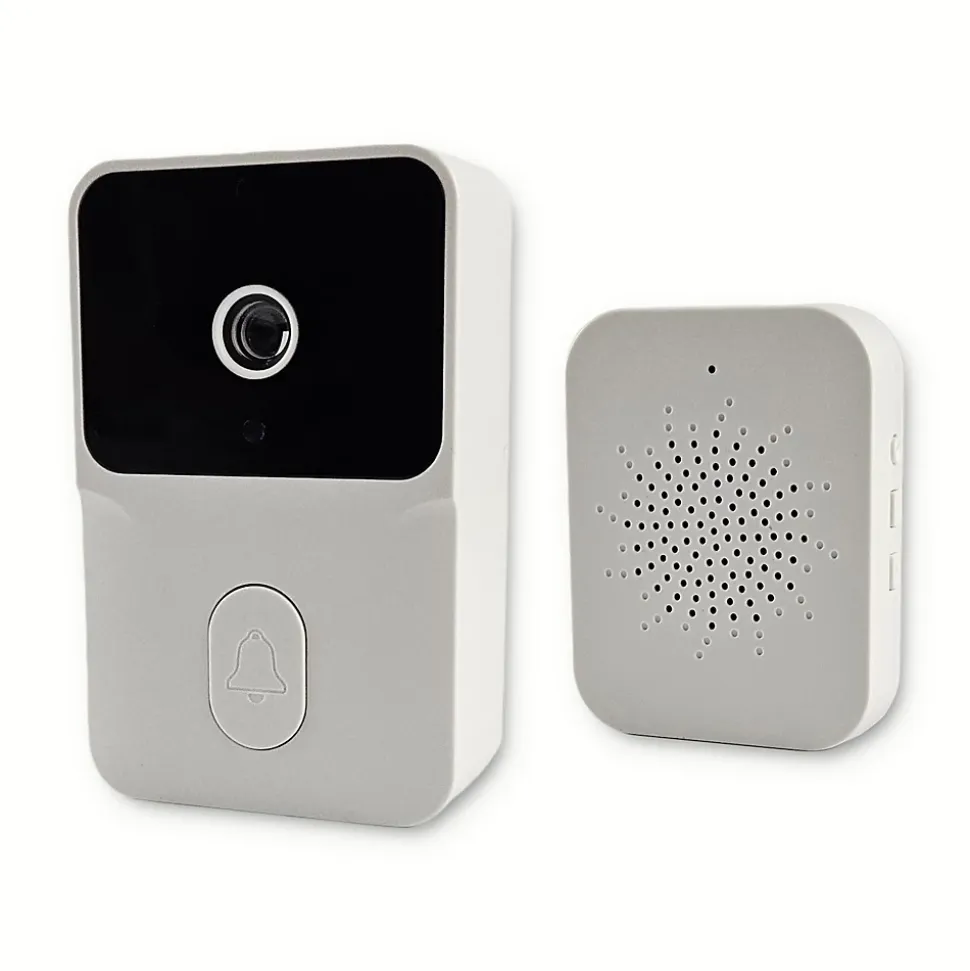 Sonnette portier SomLife app tuya smart life autonome sans fils alerte direct smartphone, vision nocture carillon fourni