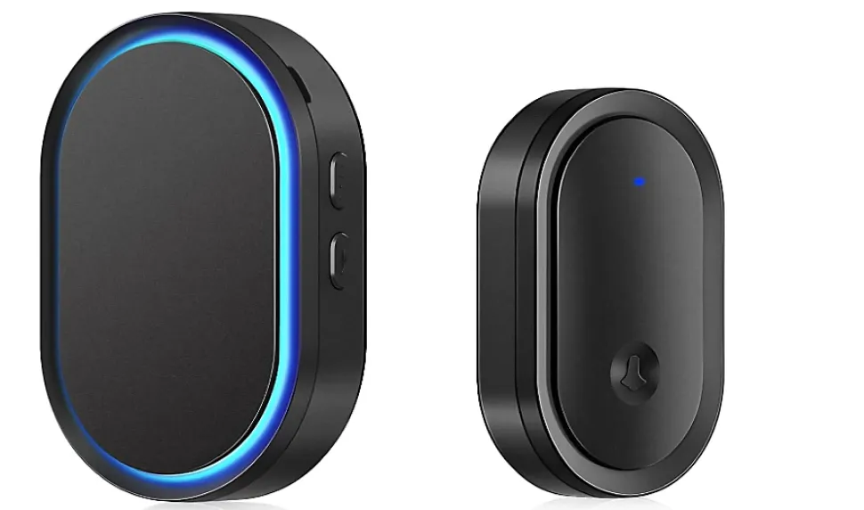 Sonnette sans fil extérieure étanche, sonnette alimentée par batterie de 300 mètres, 60 mélodies, 5 niveaux de volume