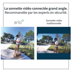 Sonnette vidéo sans fil connectée Arlo noire