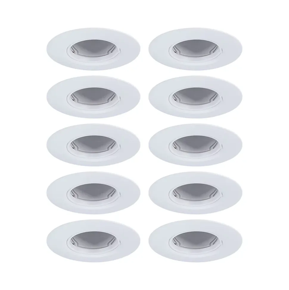 Spot encastré Kit de 10 fixe rond 90mm GU10 max. 10x10W 230V gradable Blanc