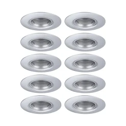 Spot encastré Kit de 10 fixe rond 90mm GU10 max. 10x10W 230V gradable Chrome mat