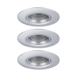 Spot encastré Kit de 3 fixe rond 90mm GU10 max. 3x10W 230V gradable Chrome mat