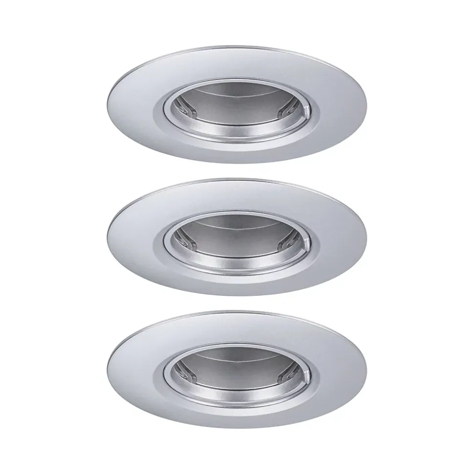 Spot encastré Kit de 3 fixe rond 90mm GU10 max. 3x10W 230V gradable Chrome mat