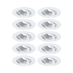 Spot encastré Kit de 10 orientable rond 90mm 30 GU10 max. 10x10W 230V gradable Blanc