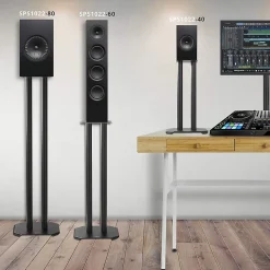SPS1022-40 Pieds enceintes 40 cm lestables avec du sable Cônes anti vibrations Set de 2 pour hifi stéréo home cinema Duronic