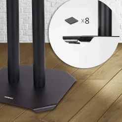 SPS1022-40 Pieds enceintes 40 cm lestables avec du sable Cônes anti vibrations Set de 2 pour hifi stéréo home cinema Duronic