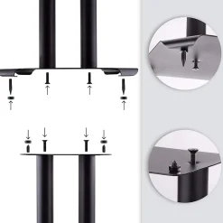 SPS1022-60 Pieds enceintes 60 cm lestables avec du sable Cônes anti vibrations Set de 2 pour hifi stéréo home cinema Duronic