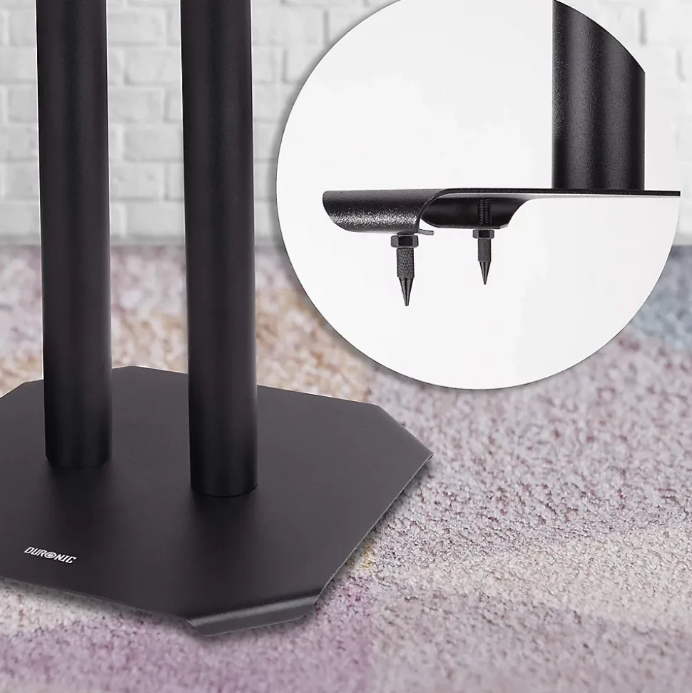SPS1022-80 Pieds enceintes 80 cm lestables avec du sable Cônes anti vibrations Set de 2 pour hifi stéréo home cinema Duronic