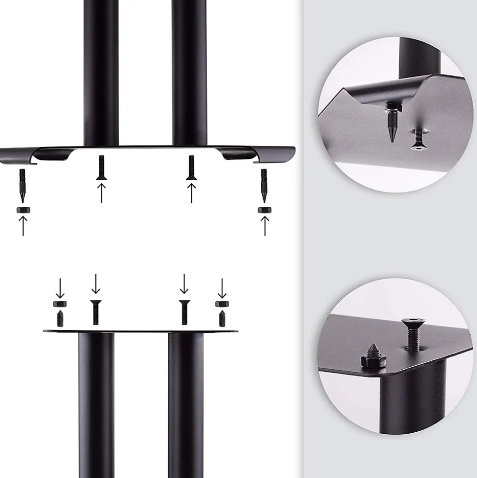 SPS1022-80 Pieds enceintes 80 cm lestables avec du sable Cônes anti vibrations Set de 2 pour hifi stéréo home cinema Duronic