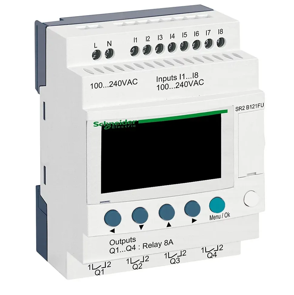 Sr2b121fu Schneider - Automate Zelio Logic - Relais Intelligent 12e/s 100 à 240vca - Horloge + Afficheur